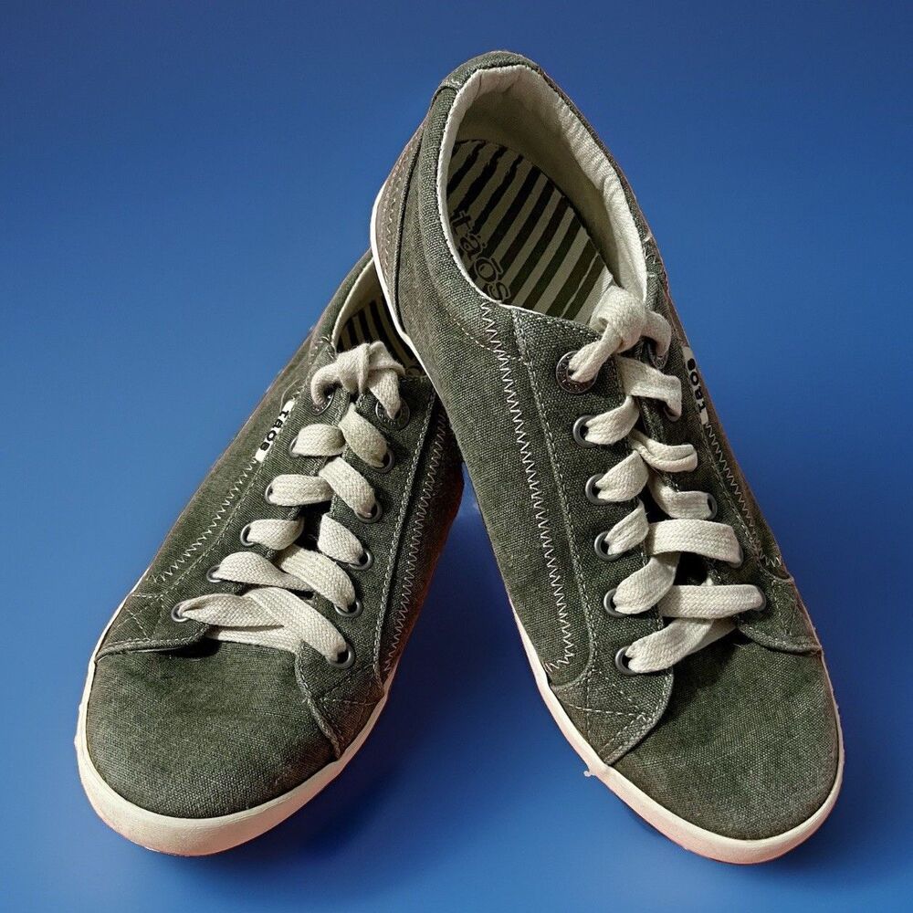 Taos Star Shoes Womens Size 9 Olive Green Canvas Casual Comfort Walking Sneakers